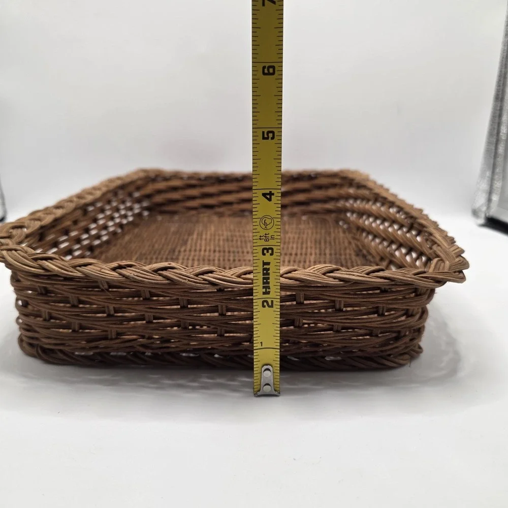 Wicker Coffee Table‎ Basket 15x11 Rectangular Woven Rattan Ottoman Basket Decor